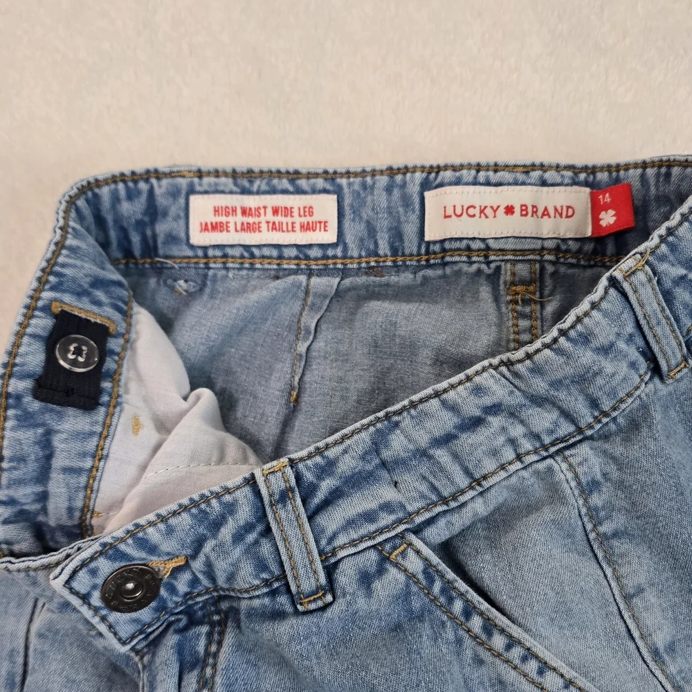 Lot of 2 Girl's Lucky Brand Jeans - Wide Leg Cargo & Zoe Jeggings - Size 14 - Picture 5 of 7